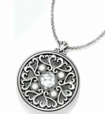 NWT New Brighton EMMA Pearl Crystal Silver Reversible Necklace MSRP $68 - Image 1 of 4