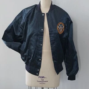 Auburn Bomber Jacket Blue Button Down Men's Large - Picture 1 of 8