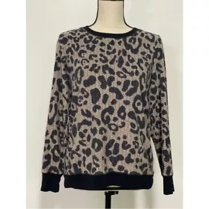 Simply Vera Vera Wang Crewneck Sweatshirt Animal Print Size M - Imagen 1 de 5