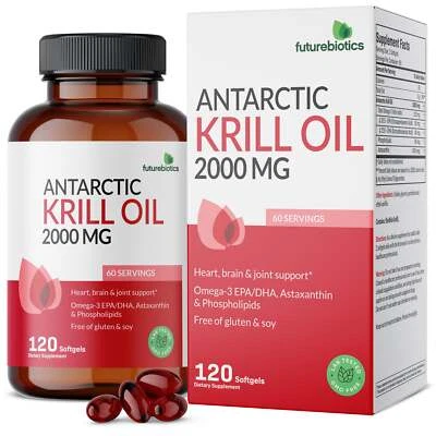 Aceite de Krill Antártico Futurebiotics 2000 mg fuerza extra con Astaxantina Foto 1 de 4