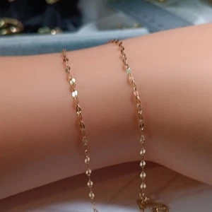 Cadena Espejo Oro Amarillo 18K Talla 18" Ligera Au750 NUEVA Delicada Brillante Retorcida - Imagen 1 de 9