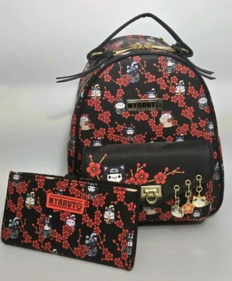 Mini Mochila Cartera Hello Kitty Naruto Flores de Cerezo Floral Bolso Nyaruto NUEVO Foto 1 de 4
