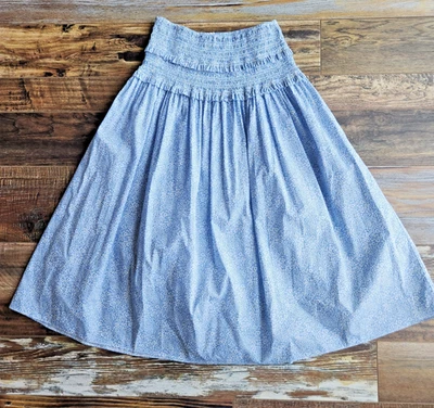 J.Crew x Liberty Fabric Blue Jacqueline's Blossom Smocked Waist Midi Skirt Sz.S - Image 1 of 4