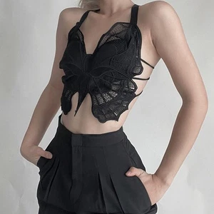 Sexy Butterfly Hollow-out Lace Bras Anti-glare Backless All-in-one Brale^G* - Picture 1 of 13