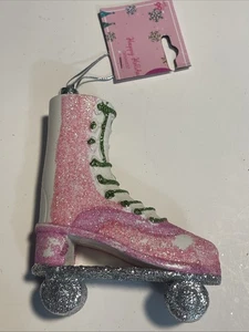 4” Plastic Roller Skate Ornament Pink/ Silver New - Picture 1 of 3