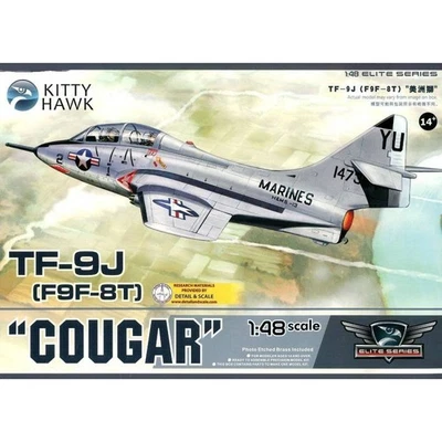 Maquette Kitty Hawk 80129 Tf-9j Cougar 1/48 : Avion-école Embarqué Us Navy, Cock - Photo 1/4
