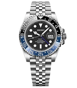 GMT Batman Style Diver Mod Kit 40mm Case for Seiko ETA2824/ PT5000 SS Jubilee - Picture 1 of 4