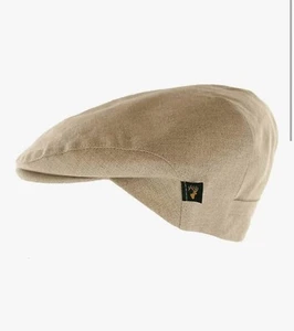 Mucros Weavers XL Irish Linen Flat Cap for Men – Summer Weight Natural Tan NEW - Picture 1 of 2
