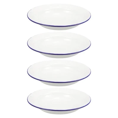  4 Stück Emaille-Teller, unzerbrechliches Emaillegeschirr, Abendessen, - Bild 1 von 4