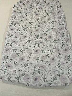 Pottery Barn Kids Meredith All Over Floral Organic Cotton Crib Sheet Lavender - Image 1 of 4