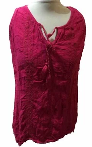 Ladies BONMARCHE Fuchsia Pink Sleeveless Blouse Vest Top U.K. 16 FREE P&P - Picture 1 of 5