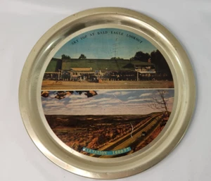 Vtg Retro 1970s Aluminum Serving Plate Plater Tray Sky Top at Bald Eagle Lookout - Picture 1 of 7