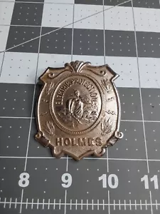 n METAL BADGE HOLMES ELECTRIC PROTECTION INVENTOR OF BURGLAR ALARM - Picture 1 of 2