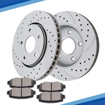 Front Brake Rotors & Pads Kit Fit Chrysler Town & Country Dodge RAM C/V Brakes - Image 1 of 4