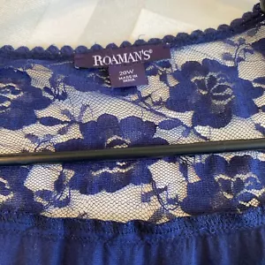 Roamans Women’s Plus Illusion Lace Flare Sleeve Top 20w - Picture 1 of 5