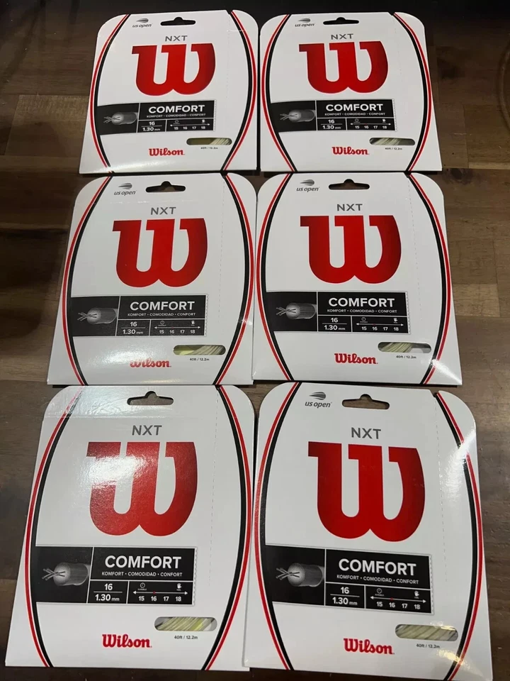Juego de 6 juegos de cuerdas de tenis Wilson NXT Comfort calibre 16 1,30 mm Foto 1 de 1