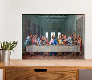Old Painting of The Last Supper 5mm thick Plastic Poster Ready to Hang 60x45cm - Bild 1 von 3