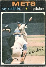 1971 Topps New York Mets Baseball Card #406 Ray Sadecki - VG
