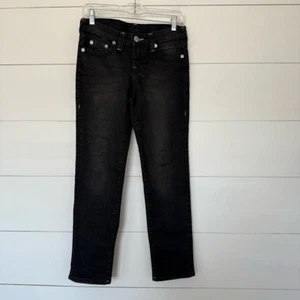 True Religion Girl’s 10 Black Wash Thick Stitch Y2K Jeans - Picture 1 of 7