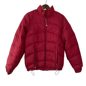 LL Bean Puffer Jacket XS Red Quilted Down Filled Zip Up Coat Ski Parka Womens  - Imagen 1 de 3