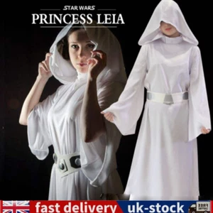Star Wars: Princess Leia Cosplay Costume Dress Belt Wig Halloween party fullset* - Picture 1 of 15
