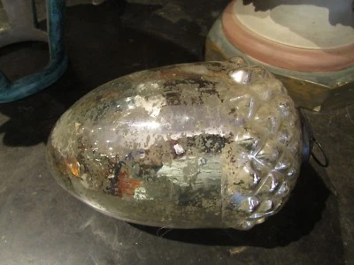 ancienne boule sapin de noel verre mercurisée pomme de pin 18 cm - Photo 1/2