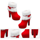 Red Christmas Heels Ankle Boots Booties Thick Bottom