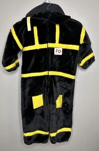 Chrisha Playful Plush Fireman Firefighter Costume Play Full Zip Hat Ages 4-6 VTG - Picture 1 of 23