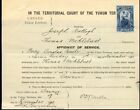 Yukon Revenue $1.00 Single Usage Affidavit Of Service 1915 Document Canada