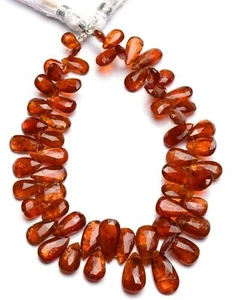 Natural Gem Orange Kyanite Faceted 8x5 to 13x7mm Pear Shape Briolette Beads 8" - Picture 1 of 5