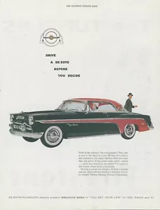 1955 De Soto Fireflite Black Red Groucho Marx Radio TV You Bet Your Life Ad SP22 - Picture 1 of 1