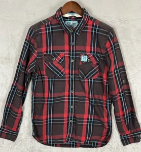 SuperDry Button Up Hemd The Lumberjack Twill Large Rot Herren Taschen Langarm - Bild 1 von 17