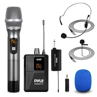 	Pyle UHF Wireless Microphone System Kit - Portable Professional Cordless	 - Image 1 of 4
