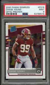 2020 Panini Donruss Optic Preview #P316 CHASE YOUNG Rookie PSA 9 Washington SP