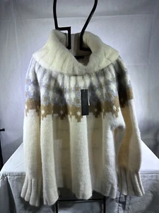 Banana Republic Ivory Bosque Alpaca Wool Fair Isle Sweater XXL - Picture 1 of 13