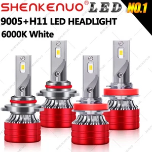 Combo H11 9005 LED Headlight Hi-Lo Beam Bright White Bulbs 6000K Combo Headlamp - Foto 1 di 11