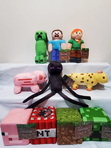 Minecraft Plush 8-14" Stuffed Animal Toys Dolls Mojang Jinx Video Game Gift New Cover