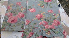 VINTAGE GARDEN RAMBLER BY RALPH LAUREN-2 TWIN SHEETS-ONE IS RUFFLED-BLUE FLORAL