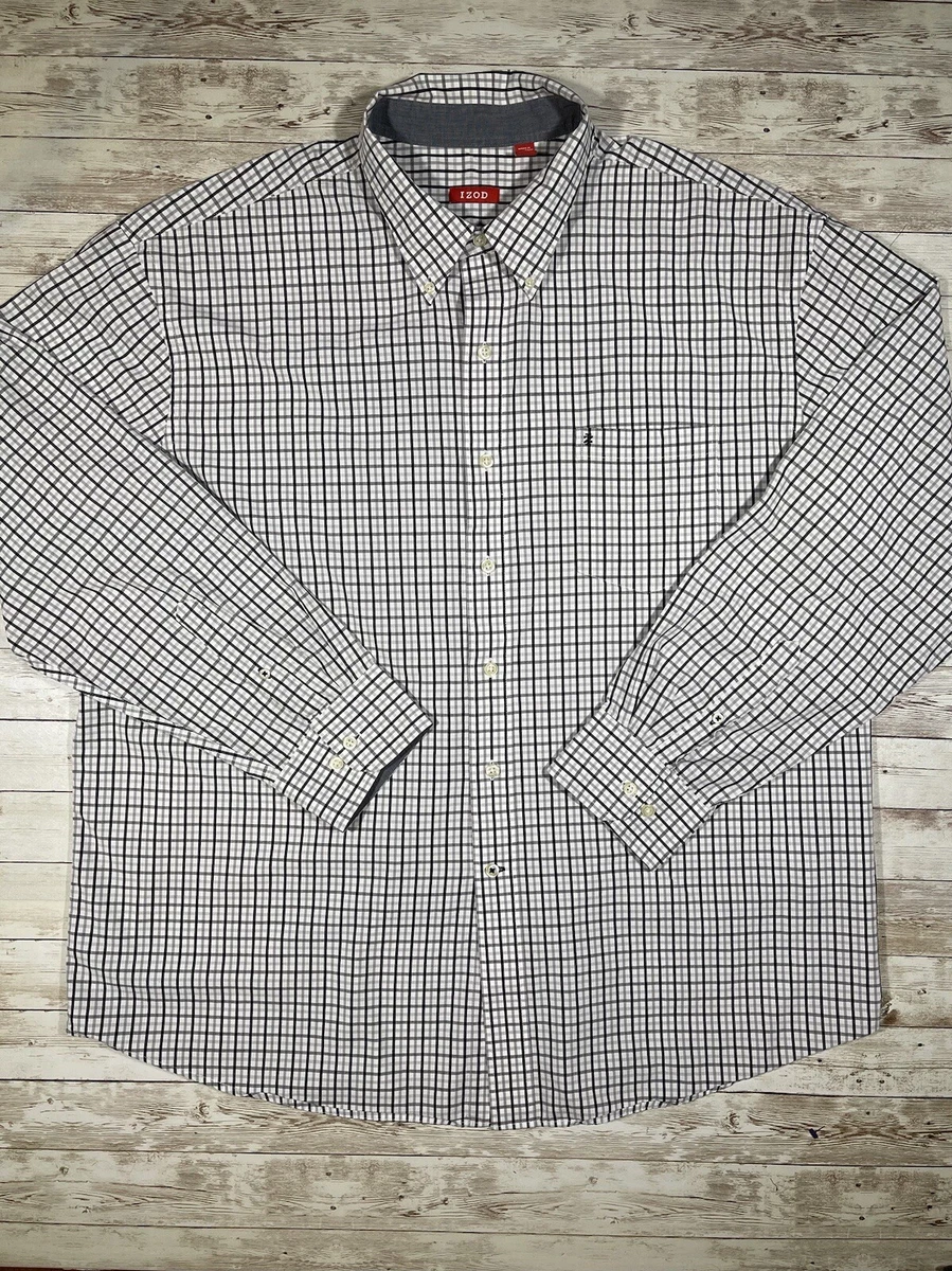 Camisa De Manga Larga Izod Para Hombre - Tejido Elástico, Resistente A Manchas, Con Bolsillo En El Pecho