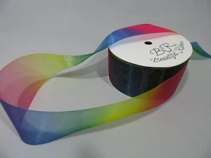 3mm 10mm 15mm 25mm 38mm 50mm Dark Organza Rainbow Unicorn Ribbon Gradient Shim  - Picture 1 of 7