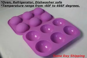 2PC / 8 x 5 Baking Mold Silicone Mold Chocolate Bomb Cake Jelly Dome Mousse TRAY - Picture 1 of 4