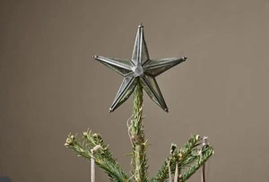 Nkuku Bakara Star Tree Topper Antique Silver Brass Smoked Glass RRP £35 - Picture 1 of 3