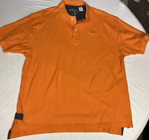 ORVIS Orange Rugged Rugby Polo Shirt, Size: Large w/Orvis "Patch" on Chest - Picture 1 of 5