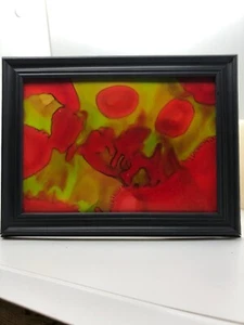 Original Abstrakte Alcohol Ink 5x7 mit schwarzem Rahmen - Bild 1 von 4