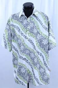 Camicia vintage Go Barefoot Hawaiian Button XL Made USA Hawaii 1/4 piumino Aloha Tribal - Foto 1 di 20