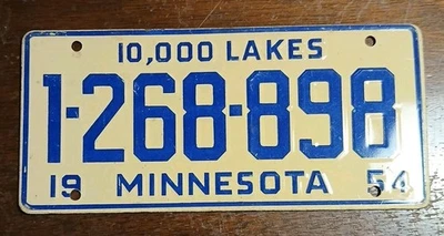 Mini matrícula de bicicleta General Mills Wheaties 1954 hojalata - Minnesota  Foto 1 de 3