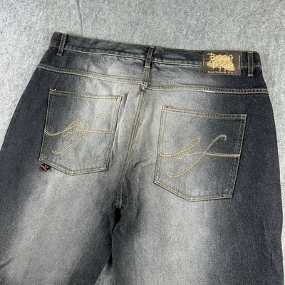 Jeans holgados de pierna ancha Y2K patinador Cyber Grunge Hip Hop Rave 42 x 33 Jnco Denim Foto 1 de 4