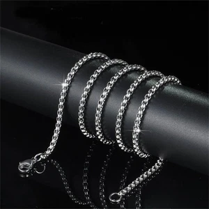 Color Stainless Steel Necklace 2mm/2.5mm/3mm/3.5mm/4mm Chain Necklace Statement - Picture 1 of 37