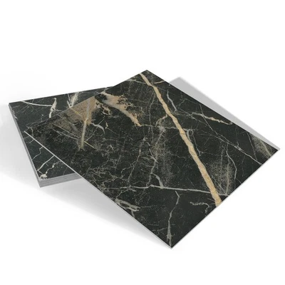 Marble Peel and Stick Floor Tile Black Gold Vinyl Flooring Waterproof Tile Stick - Image 1 of 4