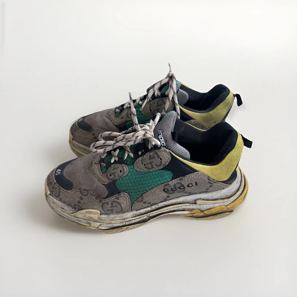 Zapatillas Gucci x Balenciaga The Hacker Project Triple S Verde/Marrón Talla 45 Foto 1 de 4
